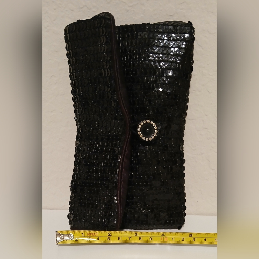 Norell Vintage Black Sequin Clutch - Picture 9 of 11